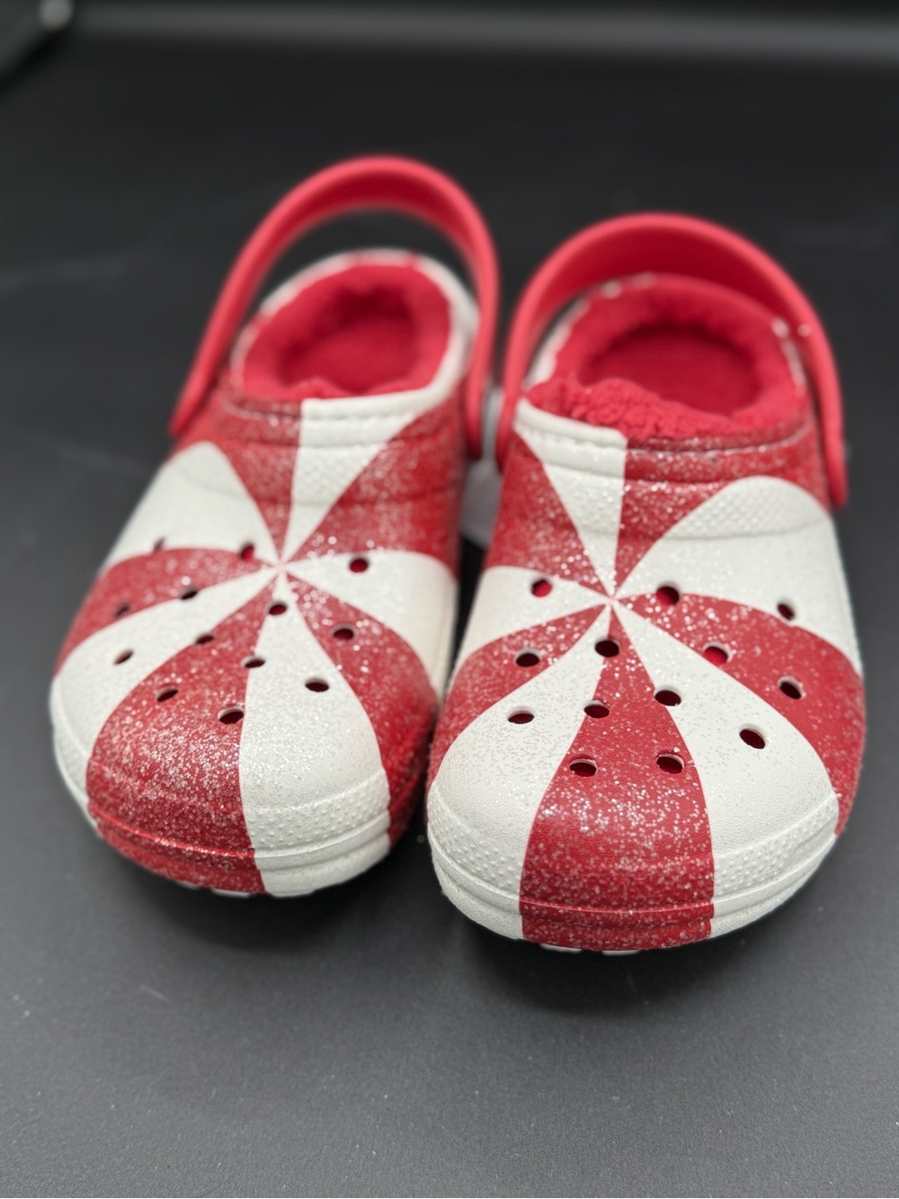 CROCS Kids Red & White Swirl Clog Sandals